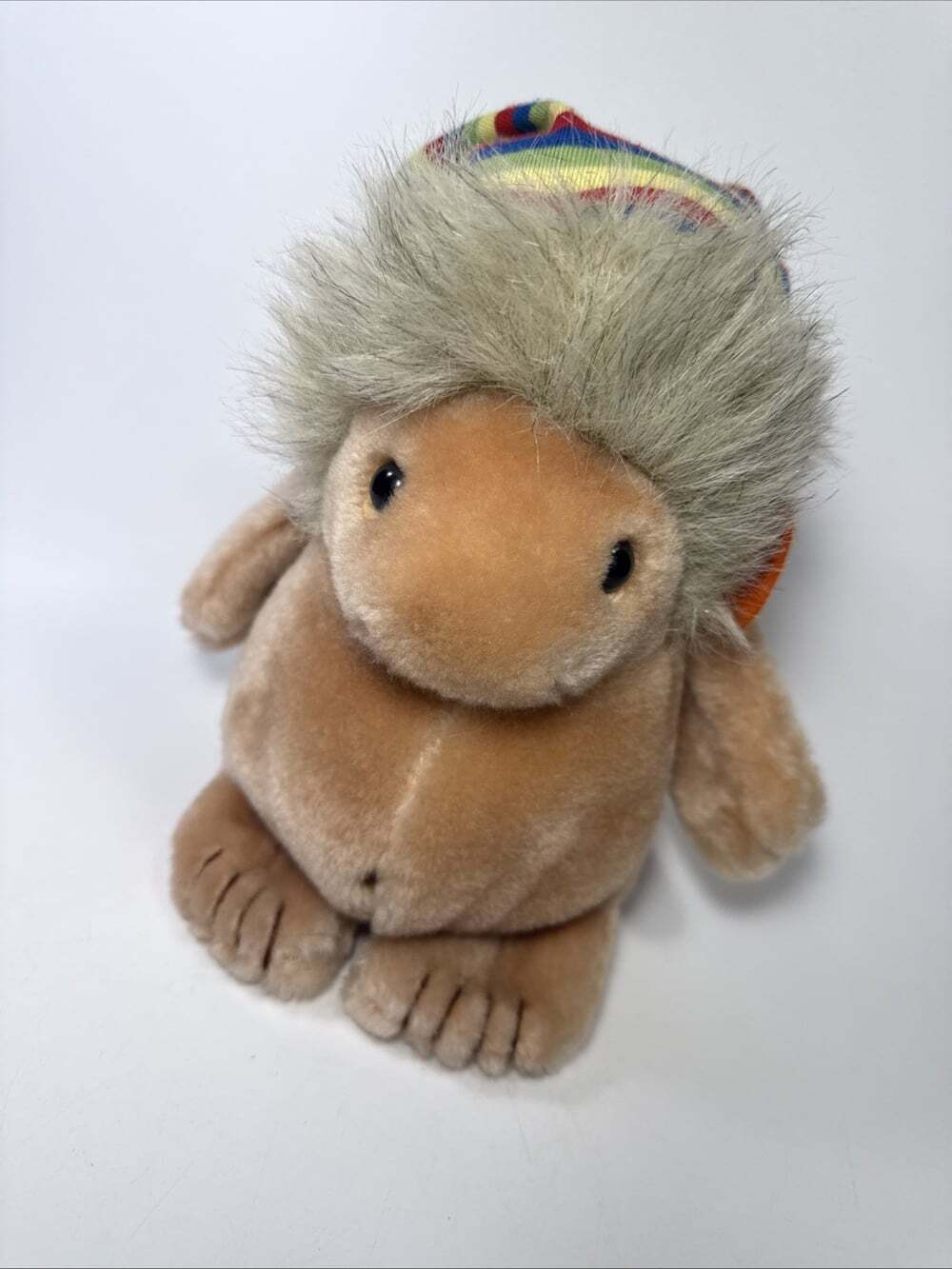 Vintage GUND 1981 Noah The Gnome Troll Elf Striped Hat Cap 9" Stuffed Plush Toy